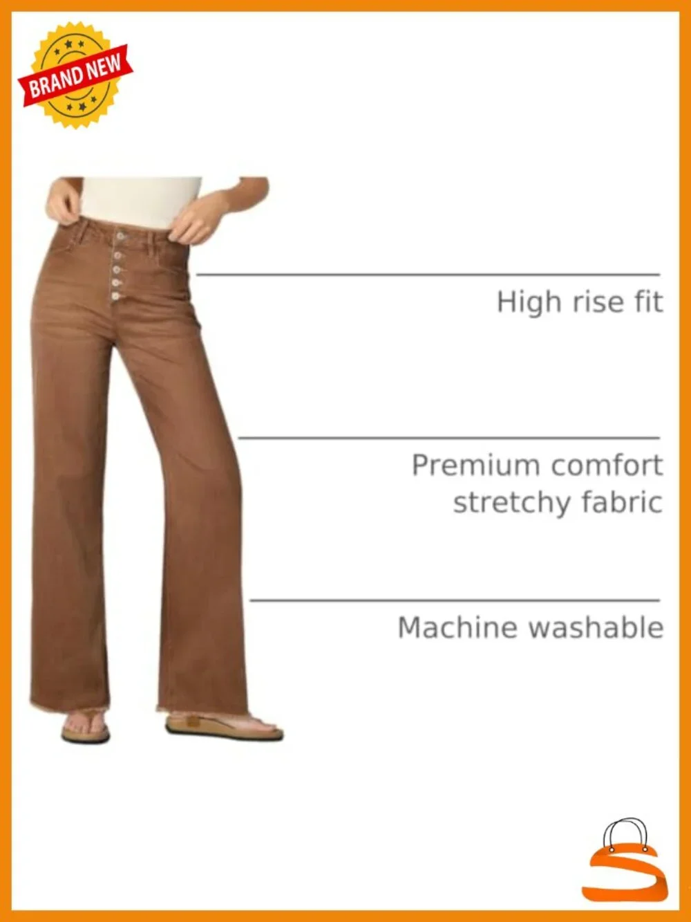 Womens Wide Leg Jeans High Waisted Stretchy Button Fly Raw Hem Denim Pants